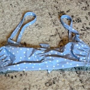 Xhilaration Light Blue Polka Dot Bikini Top